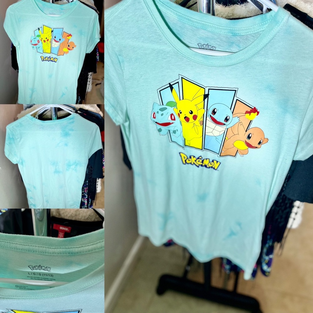 3 for $10❤️ 
Blue tie die Pokémon Top like new
